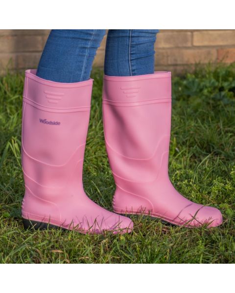 Woodside Pink Waterproof Wellington Garden Festival Boots Ladies Girls Wellies Woodside Products