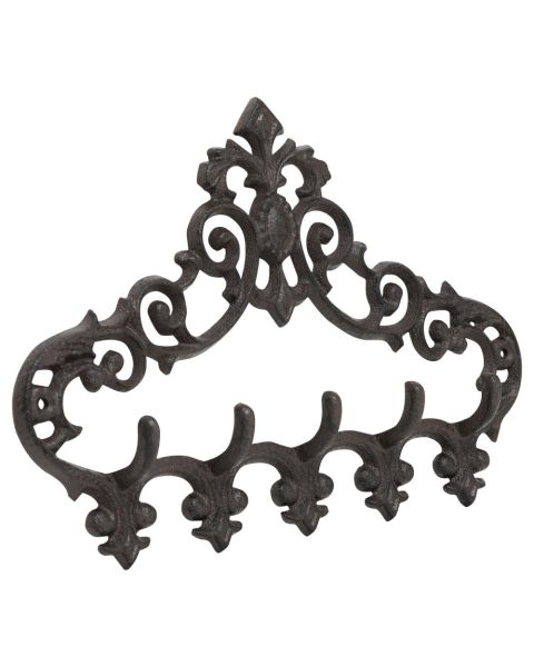 Woodside 5 Hook Cast Iron Wall Mounted Rustic Coat Rack Key Hanger Hooks Woodside Products