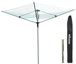 Woodside 4 Arm 50m Folding Rotary Laundry Airer Outdoor Clothes Washing ...