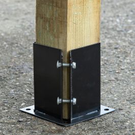 Woodside Bolt Down Fence Post Holder - 100mm x 100mm x 150mm | Woodside ...