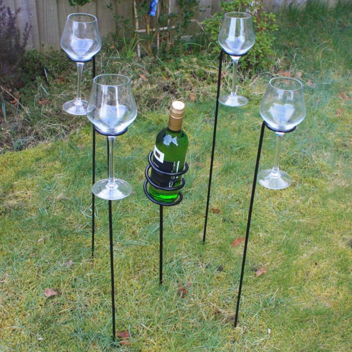 Garden wine bottle holder sale