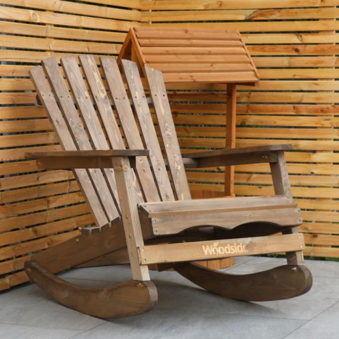 Woodside Aldeby Adirondack Outdoor Garden Patio Wooden Rocking Chair